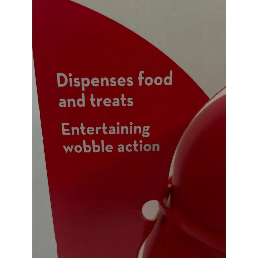 KONG Wobbler Large Red Dog Toy Food Treat Dispenser Slow Feeder 25+ lbs